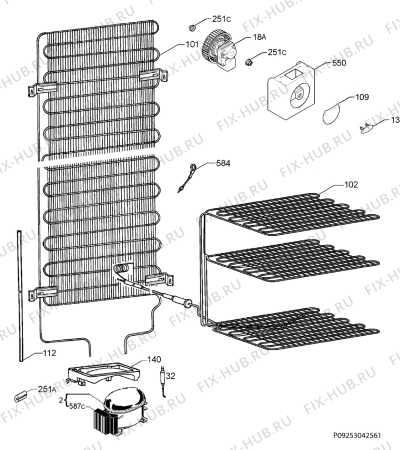 Взрыв-схема холодильника Aeg Electrolux S71360KG - Схема узла Cooling system 017